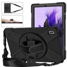 Load image into Gallery viewer, AMZER Silicone + PC Protective Case with Holder with Shoulder Strap, Hand Grip for Samsung Galaxy Tab S7 FE 5G T730