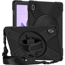 Load image into Gallery viewer, AMZER TUFFEN Multilayer Case with 360 Degree Rotating Kickstand with Shoulder Strap, Hand Grip for Samsung Galaxy Tab S7 FE 5G