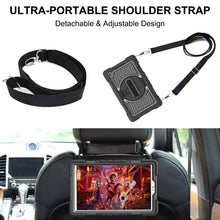 Load image into Gallery viewer, AMZER TUFFEN Multilayer Case with 360 Degree Rotating Kickstand with Shoulder Strap, Hand Grip for Samsung Galaxy Tab A7 Lite T220 / T225