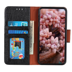 AMZER Texture Horizontal Flip Leather Wallet Case for Sony Xperia Ace II with Holder & Card Slots & Wallet
