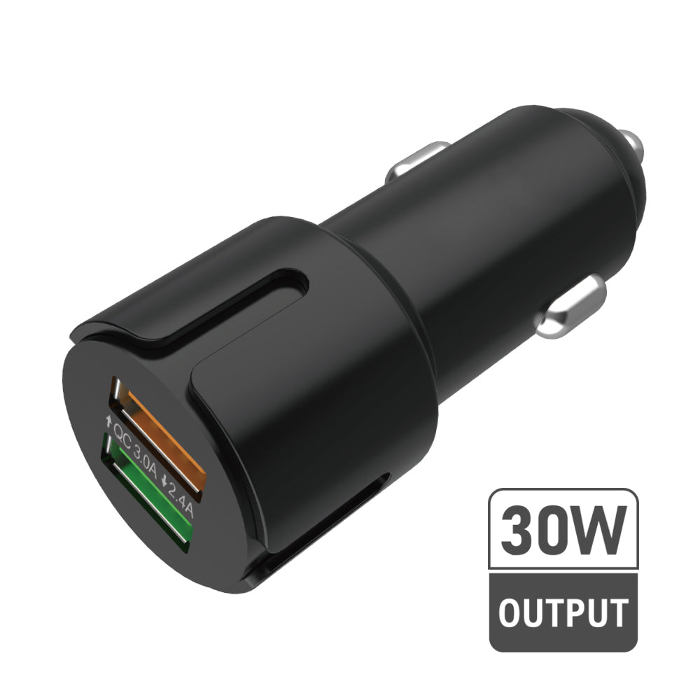 2.4A Fast Charge Car Adapter with QC 3.0 Dual USB Port