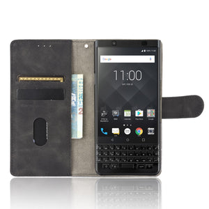AMZER Horizontal Flip Leather Calf Texture Wallet Case for BlackBerry Keyone with Magnetic Buckle & Card Slot Holder