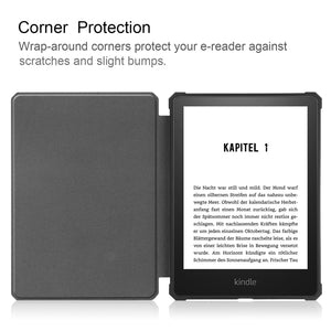 AMZER Caster Texture TPU Horizontal Flip Tablet Leather Case for Amazon Kindle Paperwhite 2021 with Sleep / Wake-up Function