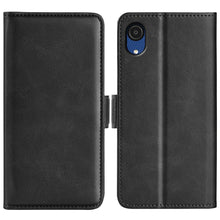 Load image into Gallery viewer, AMZER Dual-side Magnetic Buckle Horizontal Flip Leather Wallet Case with Holder &amp; Card Slots for Samsung Galaxy A03 Core