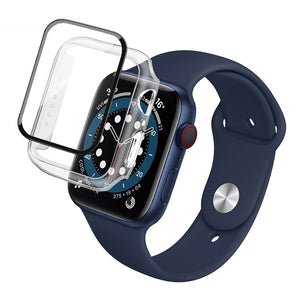 AMZER 2 in 1 PC Frame Case with Tempered Glass Film For Apple Watch SE 2nd Gen 2022 44mm