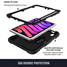 Load image into Gallery viewer, AMZER TUFFEN Multilayer Case with 360 Degree Rotating Kickstand with Shoulder Strap, Hand Grip for iPad mini 6