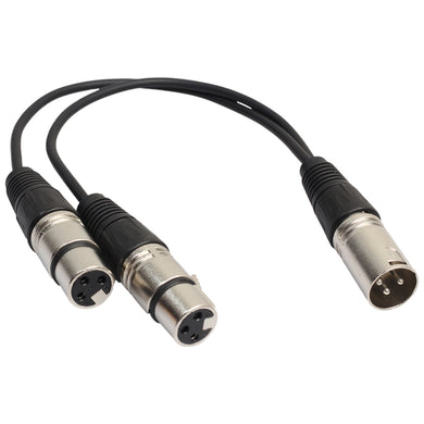 3 Pin XLR CANNON 1 Male to 2 Female Audio Connector Adapter Cable for Microphone / Audio Equipment - 30cm
