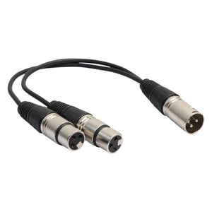 3 Pin XLR CANNON 1 Male to 2 Female Audio Connector Adapter Cable for Microphone / Audio Equipment - 30cm