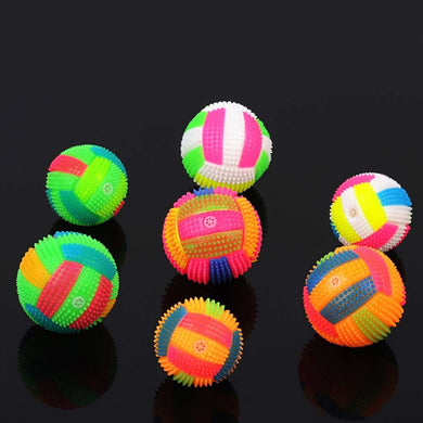 Dog Toy Balls for Pets Color Pet Flashing Ball Glowing Elastic Ball Dog Toy Ball Rubber Acoustic Mimo Bite Toys - small