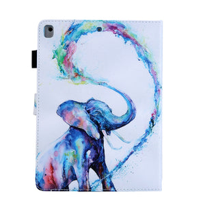 Elephant Printed Leather Case for 10.2 Inch iPad 7th, 8th, 9th Gen