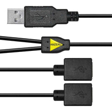 Load image into Gallery viewer, AMZER Handy USB to Dual USB Splitter Charge Cable - Black - fommystore