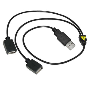 AMZER Handy USB to Dual USB Splitter Charge Cable - Black - fommystore