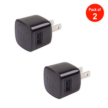 Load image into Gallery viewer, USB Power Plug Charger Adapter - Black - pack of 2