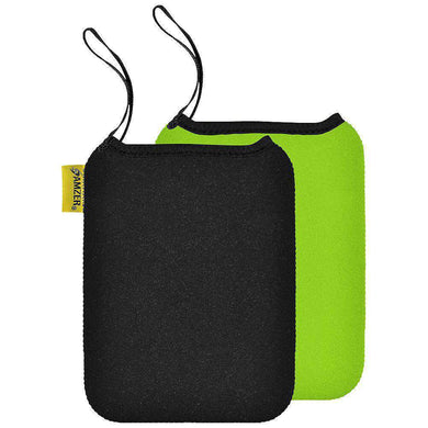 Amzer® Neoprene Sleeve 7.5 inches Reversible Carry Case Cover - Ebony Black / Sea Green - fommystore