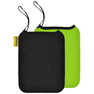 Amzer® Neoprene Sleeve Reversible Carry Case Cover Fits For iPad and Tablets upto 7.5 Inches - Ebony Black / Sea Green