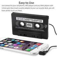 Load image into Gallery viewer, Car Cassette Tape Deck Adapter Compatible 3.5mm Jack Audio MP3/CD Player iPod
