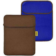 Load image into Gallery viewer, Amzer® Reversible Neoprene Vertical Sleeve with Pocket - Chocolate Brown/ Teal Blue - fommy.com