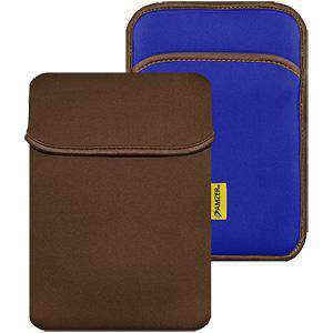 Amzer® 8 inch Reversible Neoprene Vertical Sleeve with Pocket - Chocolate Brown/ Teal Blue - fommystore