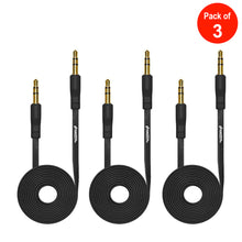 Load image into Gallery viewer, AMZER Durable 3.5mm Auxiliary Audio Flat Cable - 3ft - pack of 3