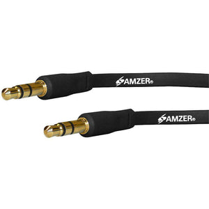 AMZER Durable 3.5mm Auxiliary Audio Flat Cable - 3ft - pack of 3