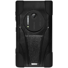 Load image into Gallery viewer, Amzer Double Layer Hybrid Case Cover with Kickstand for Nokia Lumia 1020 - Black