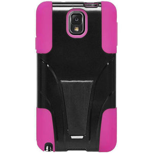 AMZER Dual Layer Hybrid Kickstand Case for Samsung GALAXY Note 3 - Black/HotPink - fommystore