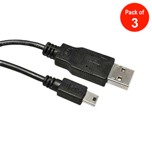 Mini USB Sync and Charge Cable - 6 ft. - pack of 3