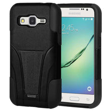 Load image into Gallery viewer, AMZER Double Layer Hybrid Kickstand Case for Samsung GALAXY Core Prime - Black - fommystore