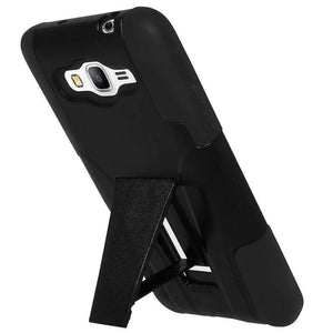 AMZER Double Layer Hybrid Kickstand Case for Samsung GALAXY Core Prime - Black - fommystore