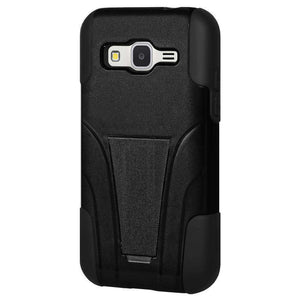 AMZER Double Layer Hybrid Kickstand Case for Samsung GALAXY Core Prime - Black - fommystore