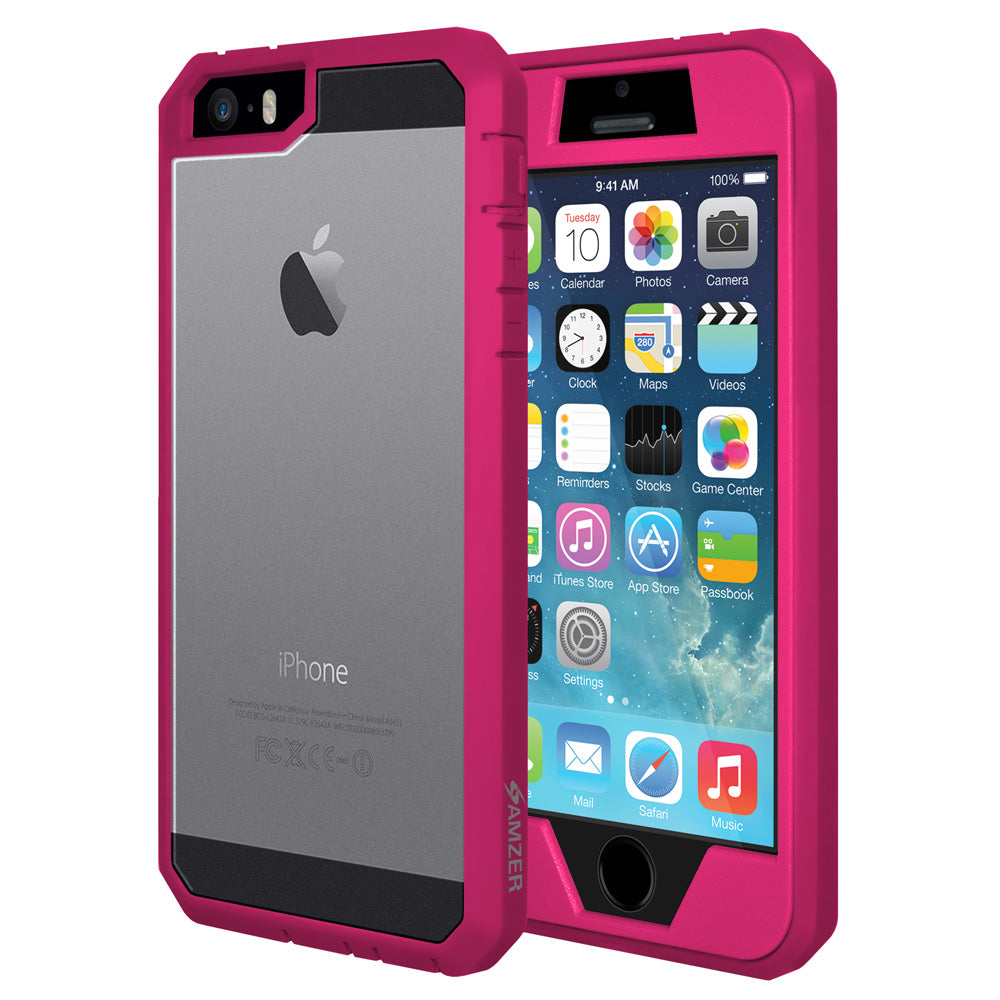 AMZER Full Body Hybrid Cover With Built-in Screen Protector for iPhone 5 - fommy.com