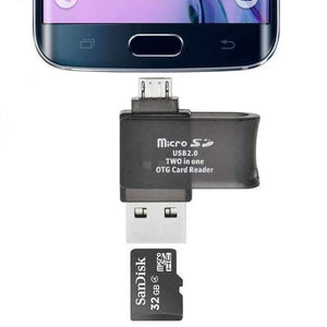 Micro USB to USB OTG Adapter with Micro SD Card Reader (Random Color) - fommystore