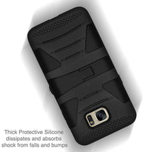 Load image into Gallery viewer, AMZER Dual Layer Hybrid KickStand Case for Samsung GALAXY S7 - Black/ Black - fommystore