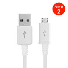 Load image into Gallery viewer, Micro USB Fast Charging Cable Cord For Samsung Android Phone Charger 3 ft - White - pack of 2
