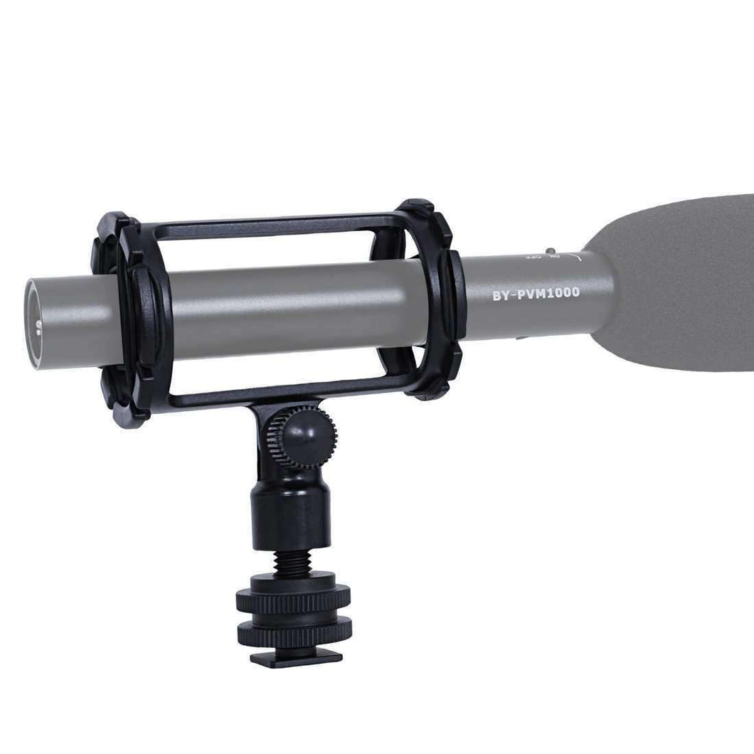 Camera Microphone Shockmount with Hot Shoe Mount for PVM1000 PVM1000L Microphone(Black) - fommystore