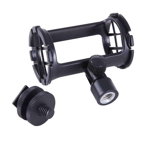 Camera Microphone Shockmount with Hot Shoe Mount for PVM1000 PVM1000L Microphone(Black) - fommystore