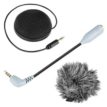 Load image into Gallery viewer, Omnidirectional Stereo Condenser Microphone with Windshield for Smartphones, DSLR Cameras and Video Cameras - fommystore