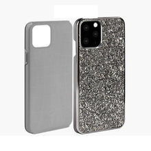Load image into Gallery viewer, AMZER Rhinestone Diamond Platinum Collection Hybrid Bumper Case for iPhone 11 Pro Max - Black - fommy.com