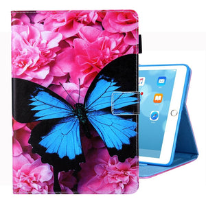 Butterfly Printed Horizontal Flip Case with Holder for 10.2 Inch iPad 7th, 8th, 9th Gen