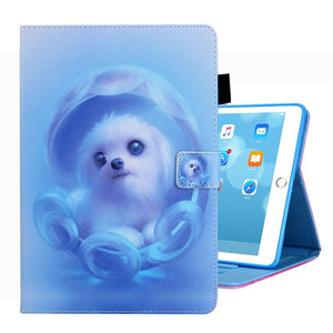 Flip Leather Case with Dog Printed for 10.2 Inch iPad 7th, 8th, 9th Gen
