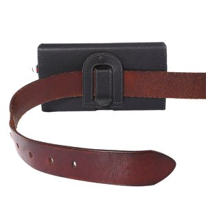 Premium Texture Vertical Flip Thwartwise PU Leather Case / Waist Bag with Back Splint & Card Slots