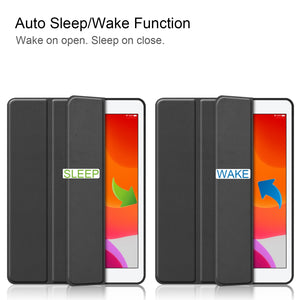 Horizontal Flip Sleep/Wake-Up Case with Holder for 10.2 Inch iPad 7th, 8th, 9th Gen