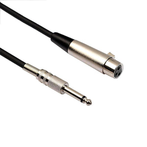 XLR 3-Pin Female to 1/4 inch (6.35mm) Mono Shielded Microphone Mic Cable - 10m - fommystore