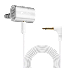 Load image into Gallery viewer, Recording Clip-on Lapel Mic Lavalier Omni-directional Double Condenser Microphone, Compatible with PC/iPad/Android and others, for Live Broadcast, Show, KTV, etc (Silver) - fommystore