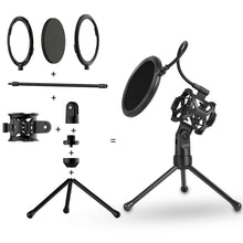 Load image into Gallery viewer, Recording Microphone Studio Wind Screen Pop Filter Mic Mask Shield, For Studio Recording, Live Broadcast, Live Show, KTV, Online Chat, etc(Black) - fommystore