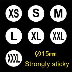 Pack of 1000 Clothing Size Stickers Round Self-Adhesive Size Labels Apparel Size Sticker Strips (20 Sheet) - fommystore