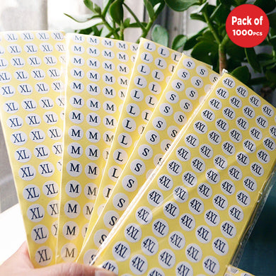 Pack of 1000 Clothing Size Stickers Round Self-Adhesive Size Labels Apparel Size Sticker Strips (20 Sheet) - fommystore