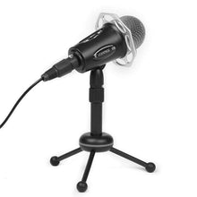 Load image into Gallery viewer, Professional Game Condenser Microphone  with Tripod Holder, Cable Length: 1.8m, Compatible with PC and Mac for  Live Broadcast Show, KTV, etc.(Black) - fommystore
