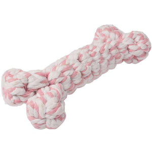 Dog Puppy Pet Cotton Braided Bone Rope Chew Knot Toy (Random Color Delivery) - fommystore