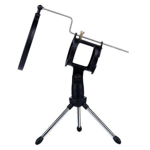 Universal Live Broadcast Bracket Tripod Holder with Anti-spray Net & Microphone Clip & Shockproof Clip, For iPhone, Galaxy, Sony, Lenovo, HTC, Huawei, and other Smartphones - fommystore